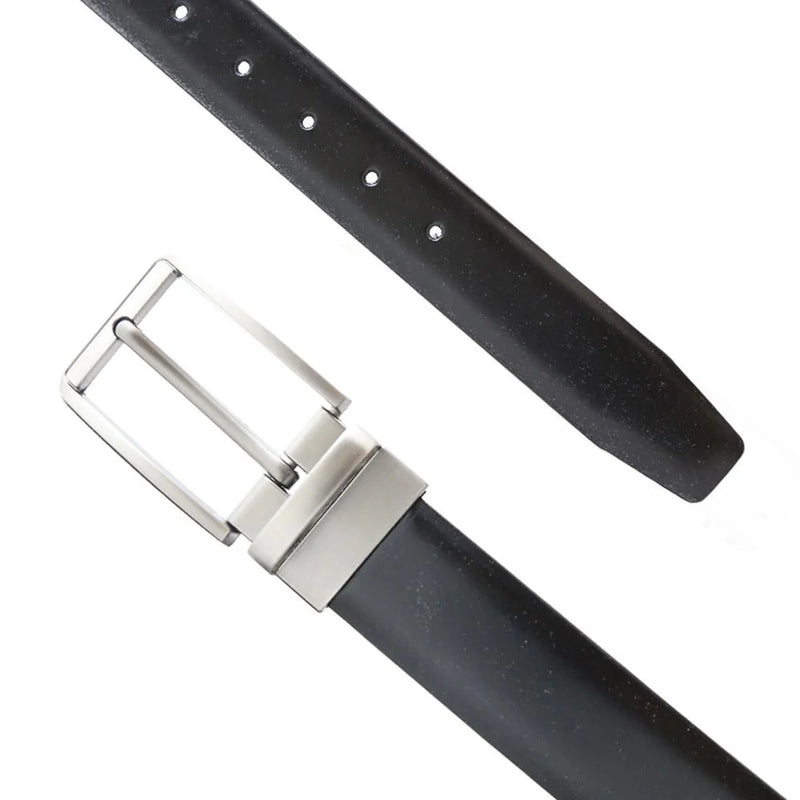 Mens Black & Light Brown Reversible Leather Belt