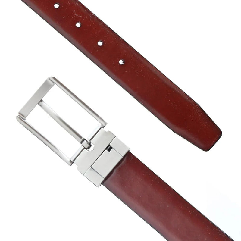 Mens Black & Light Brown Reversible Leather Belt