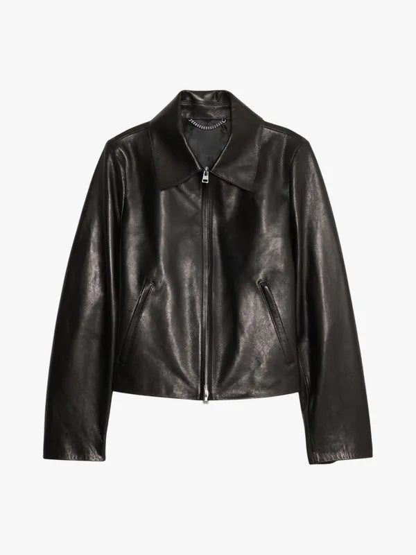 Banana Republic Women’s Minimalist Black Leather Jacket