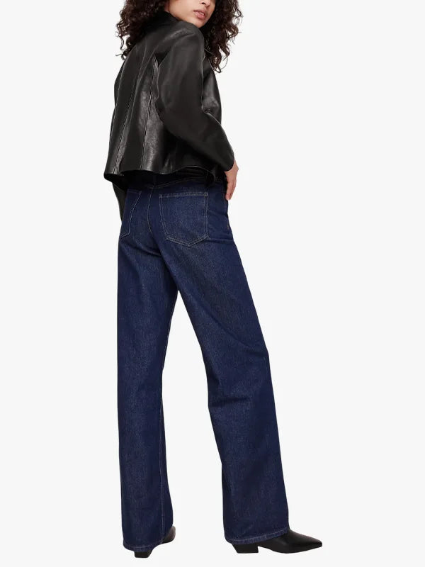 Banana Republic Women’s Minimalist Black Leather Jacket