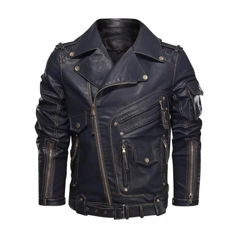 Genuine Cowhide Leather Cafe Racer Jacket for Men Stylish