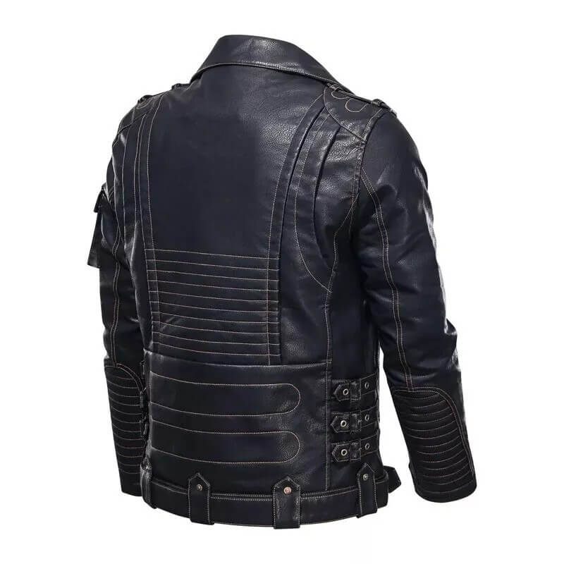 Genuine Cowhide Leather Cafe Racer Jacket for Men Stylish