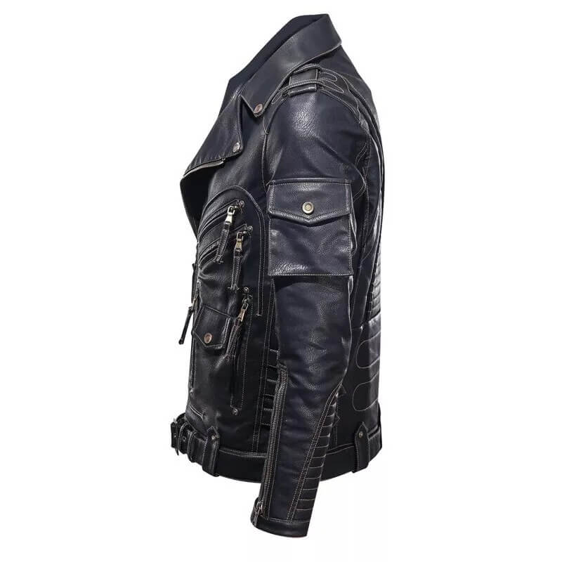 Genuine Cowhide Leather Cafe Racer Jacket for Men Stylish