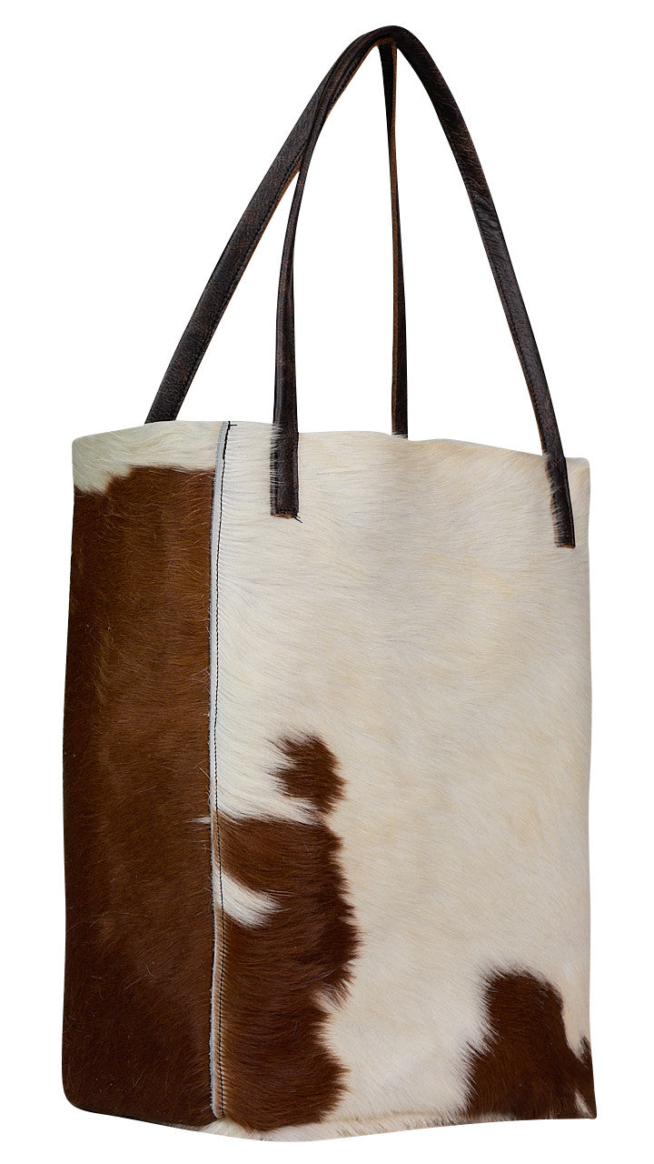 Luxury Cowhide Leather Tote Bag With Elegant Handmade Style