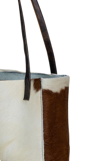 Luxury Cowhide Leather Tote Bag With Elegant Handmade Style
