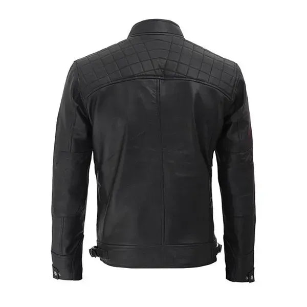Mens Black Biker Leather Jacket
