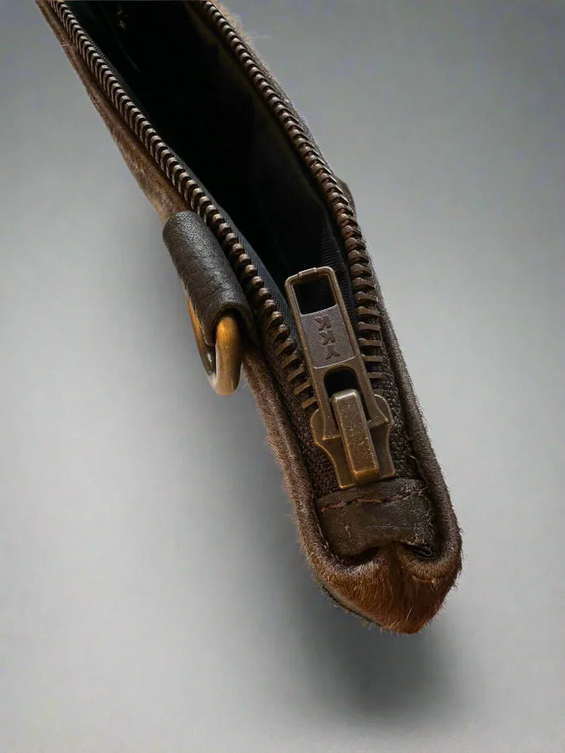 Natural Double-Sided Cowhide Leather Crossbody Bag Large