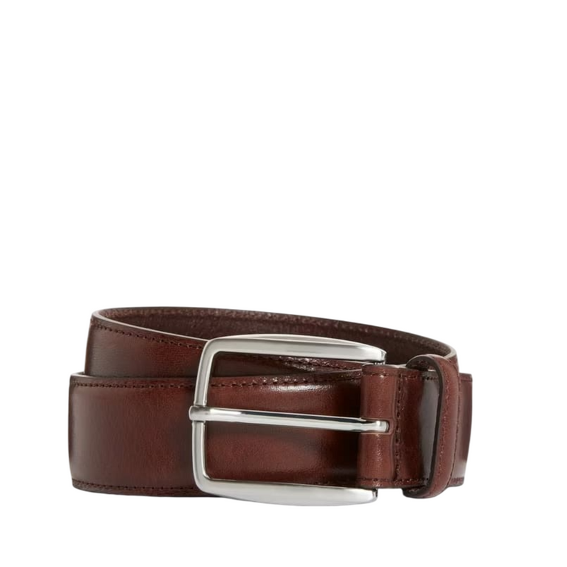 Shodows 35mm Stitched Leather Belt Brown