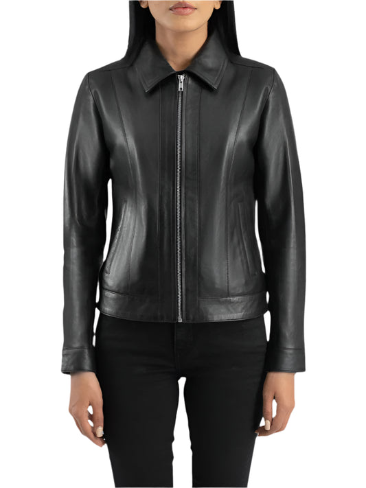 Womens Leather Moto Jacket