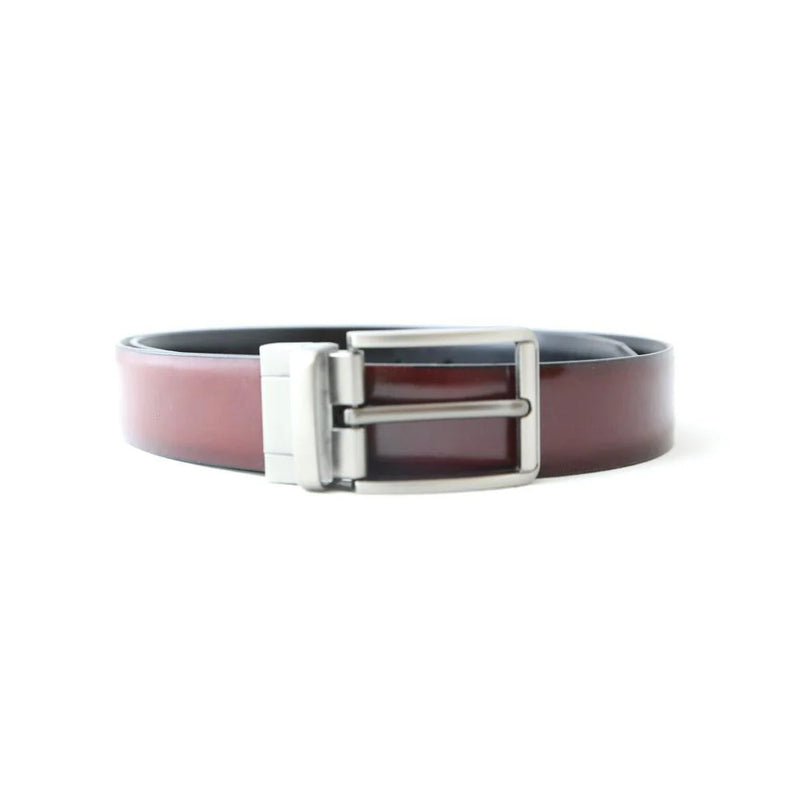 Mens Black & Light Brown Reversible Leather Belt