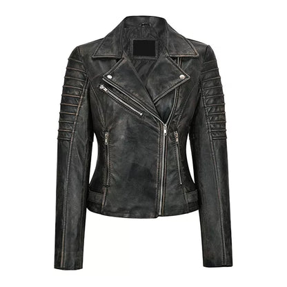 Richard Black Leather Biker Jacket