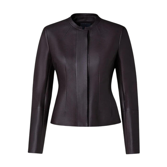 Titan Women Black Leather Slim Fit Jacket